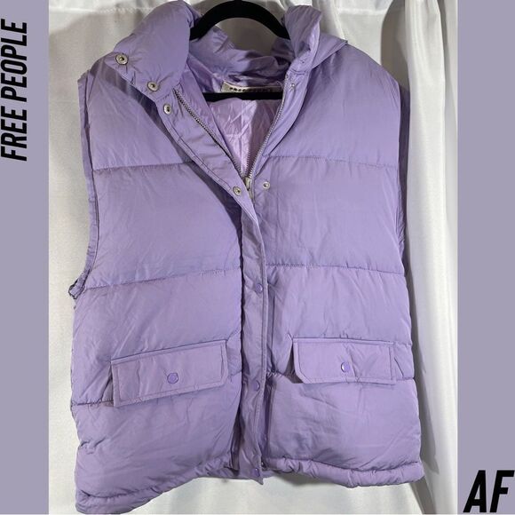 FREE PEOPLE PUFFA VEST LAVENDER NEW SMALL - Picture 3 of 7